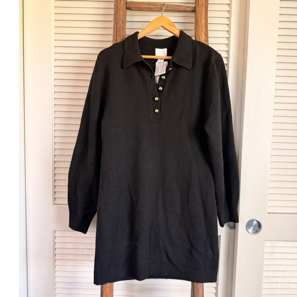 H&M Knit Sweater Dress M Black NWT